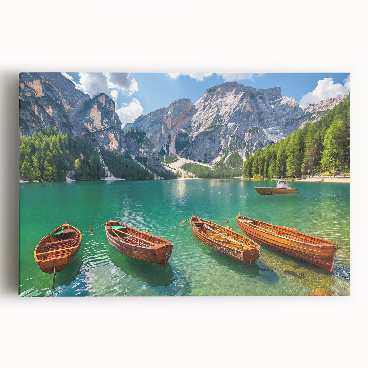 Black and white stretched canvas of the Dolomites in Italy, ideal for kitchen wall art or bedroom ambiance.