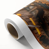Art Deco poster of Rome featuring soft pastel shades on rolled canvas, ideal for nursery wall art.