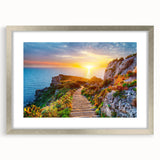 Extra large framed wall art of an abstract Sicilian landscape in textured silver, ideal for living room decor.