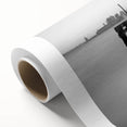 Art Deco poster of Venice with muted blue and peach tones on rolled canvas, ideal for nursery wall art or dining room decor.