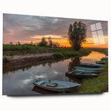 Large abstract wall art of a European scenery in Latvia, depicted in muted earth tones on acrylic glass.