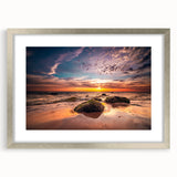 Extra large abstract art print of a European scenery in Lithuania, featuring textured shades of blue and gray.