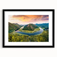 Extra large framed abstract art print depicting a colorful, textured European scenery, ideal for living room decor.