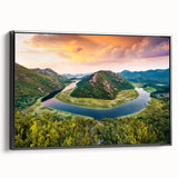 Black and white landscape art painting of Montenegro on framed canvas, ideal for bedroom wall decor.