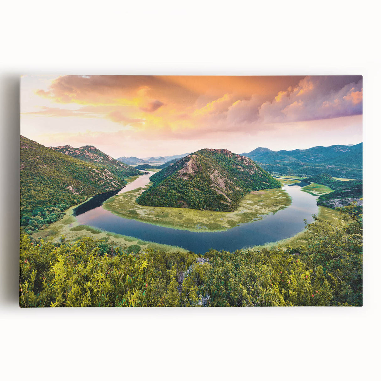 Black and white photograph of Montenegro scenery on stretched canvas, ideal for kitchen wall art or bedroom decor.