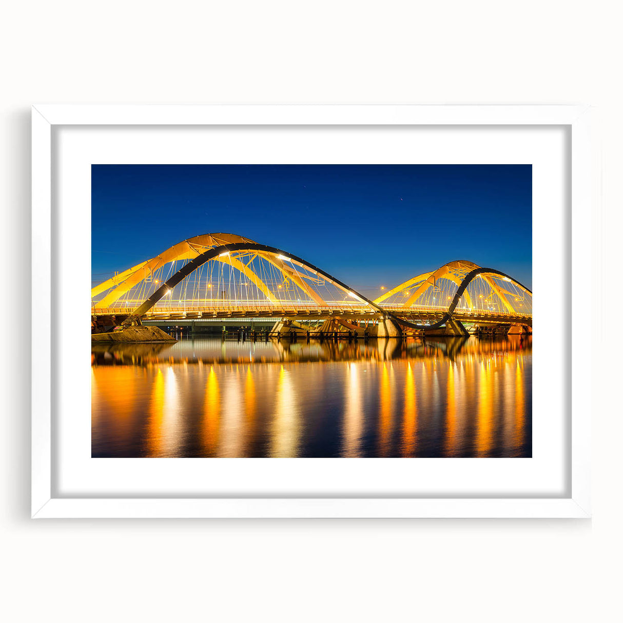 Textured art print of Amsterdam scenery in muted earth tones on framed white canvas, suitable for bedroom decor.