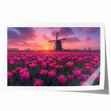 Extra large rolled print of a floral European scenery, using muted earth tones, ideal for dining room wall art.