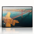 Large abstract wall art of Lisbon scenery in muted gray tones on framed acrylic, ideal for modern living room decor.