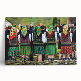 Black and white photo of a European street scene on a large stretched canvas, suitable for kitchen art.