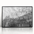 Large abstract wall art depicting a vibrant Andalucian landscape in mid-century modernist style, framed in black acrylic.