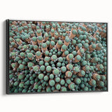 Black and white framed canvas featuring a vintage-style landscape of the Canary Islands, suitable for bedroom decor.