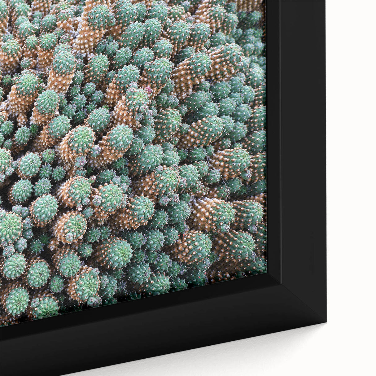 Extra large framed canvas featuring a textured depiction of a black and colorful Canary Islands scenery.
