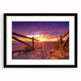 Extra large abstract art print of vibrant, colorful Valencia scenery on textured canvas, framed in black.