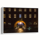 Vintage poster art of Stockholm scenery in colorful art palette on extra large framed canvas, ideal for living room.