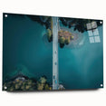 Acrylic print of a European scenery in Switzerland, featuring muted earth tones, ideal for bedroom or dining room decor.