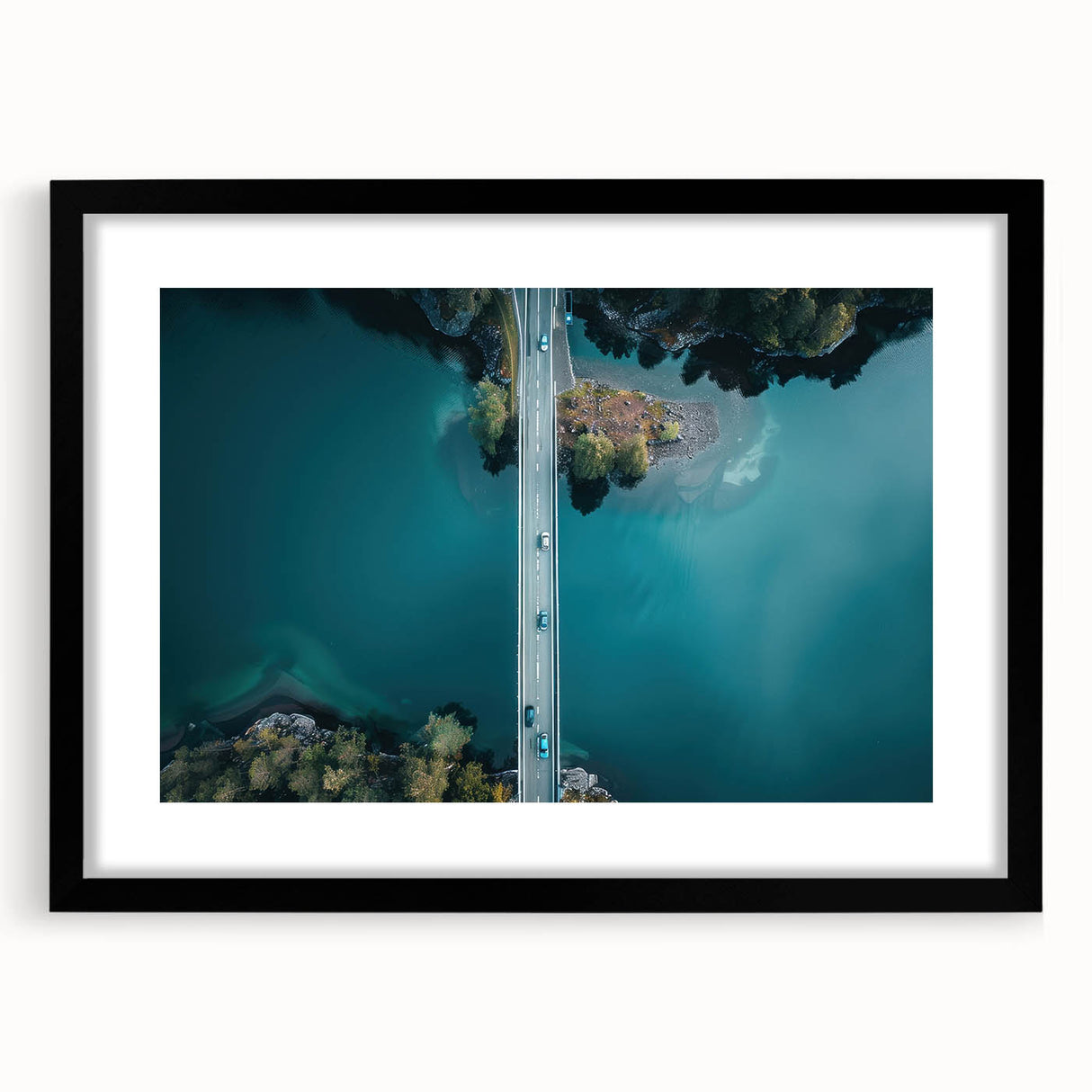 Abstract art print of a European scenery in vibrant colors on a textured, extra large canvas, ideal for living room decor.