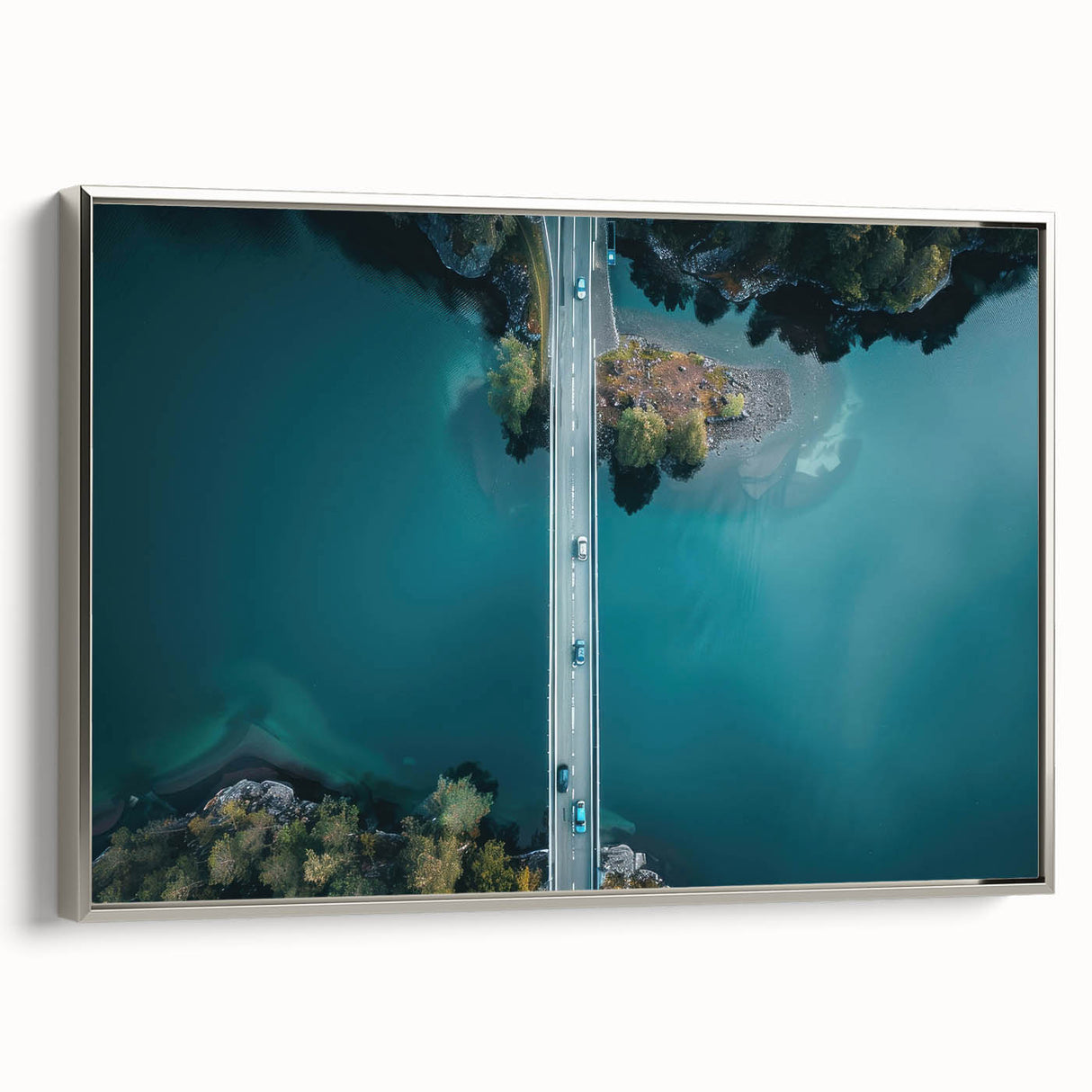 Framed canvas of a vintage Swiss landscape painting with colorful art and black accents, ideal for living room decor.