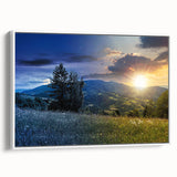 Vintage poster art of a European scenery in Ukraine on framed canvas, featuring colorful art with a white border.
