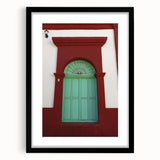 Extra large, textured abstract art print depicting colorful Baja California scenery on a framed black mat.