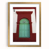 Extra large abstract art print depicting Baja California scenery in textured gold frame, ideal for living room decor.