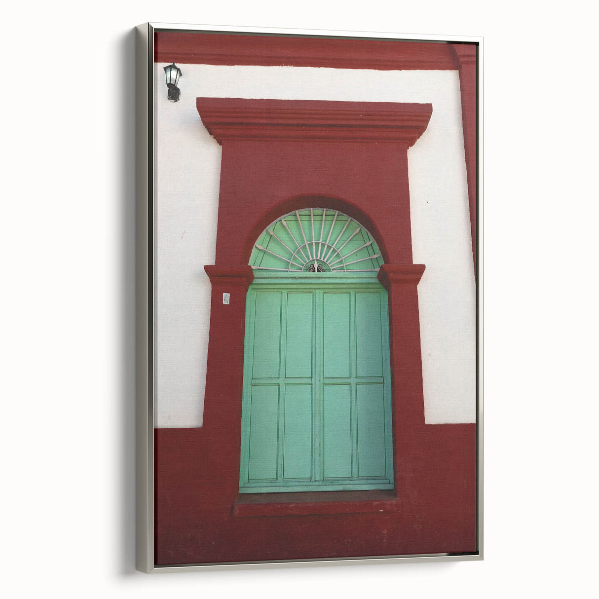 Framed canvas landscape art paintings of Baja California featuring a vintage poster style in black with colorful accents.
