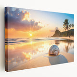 Canvas print of Cancun scenery with vibrant blue and green tones, ideal for kitchen wall art.
