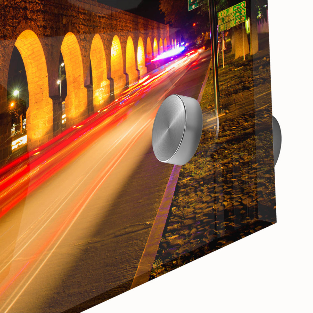 Large abstract wall art of Mexico City in mid-century modernist style on acrylic, featuring muted earth tones.
