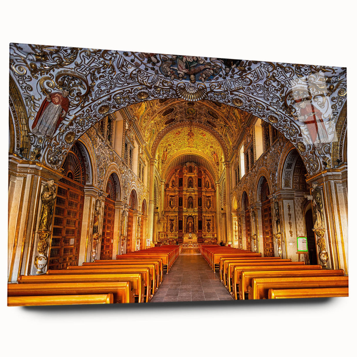 Large abstract wall art depicting Oaxaca, Mexico scenery in muted earth tones on acrylic glass.