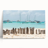 Black and white stretched canvas featuring a serene Quintana Roo scenery, ideal for kitchen wall art.