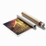 Extra large rolled print of Yucatan scenery with vibrant floral accents, ideal for classy bathroom wall art.