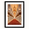 Abstract art print of Dubai skyline in vibrant colors on a large textured canvas, ideal for living room decor.
