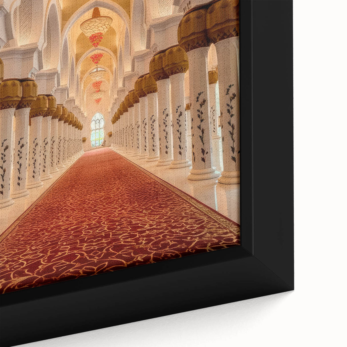 Extra large framed canvas featuring a textured depiction of the Dubai skyline in black with colorful accents.
