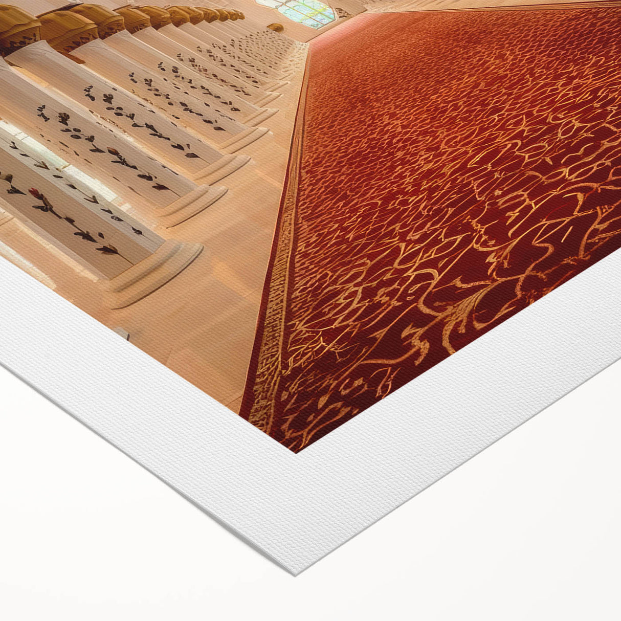 Art deco poster of Dubai skyline in muted gold and black tones on rolled canvas, ideal for dining room wall art.