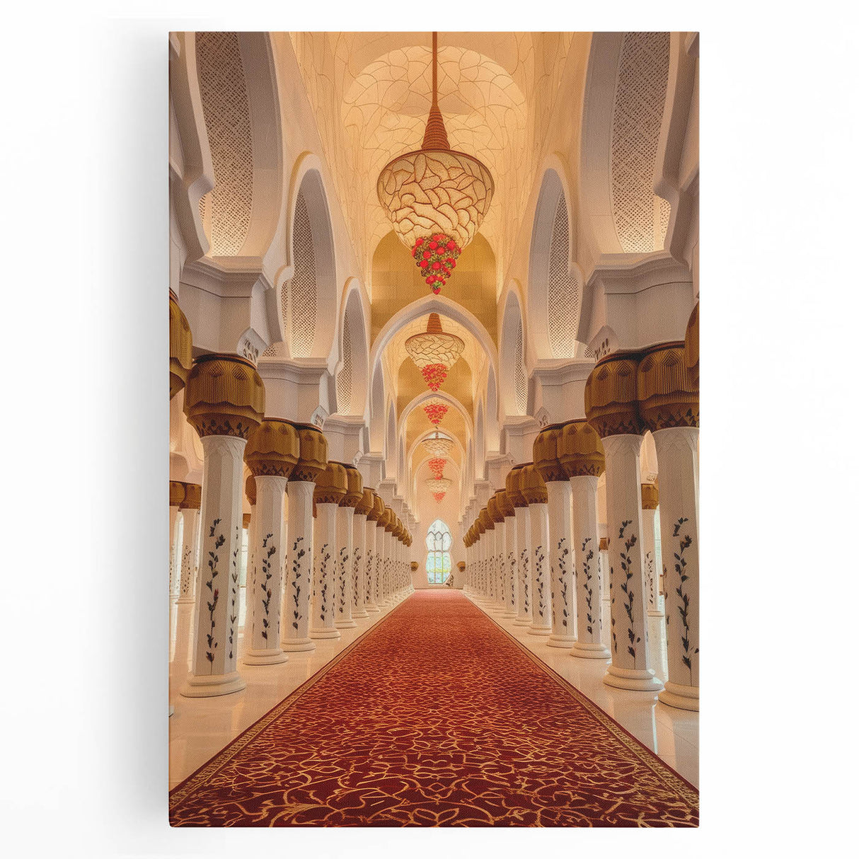 Black and white stretched canvas featuring the Dubai skyline, ideal for kitchen art.