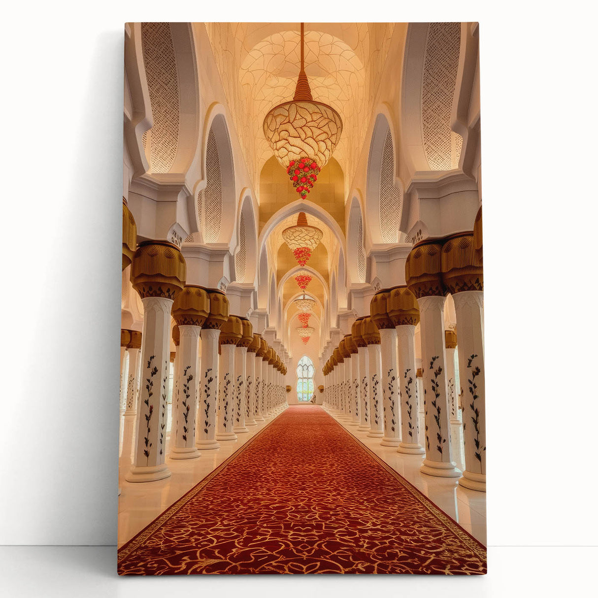 Black and white stretched canvas of Dubai skyline, ideal for kitchen wall art or bedroom ambiance.