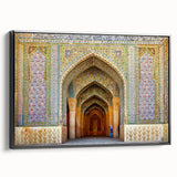 Black and white landscape art painting of Middle Eastern scenery on framed canvas, suitable for bedroom wall decor.