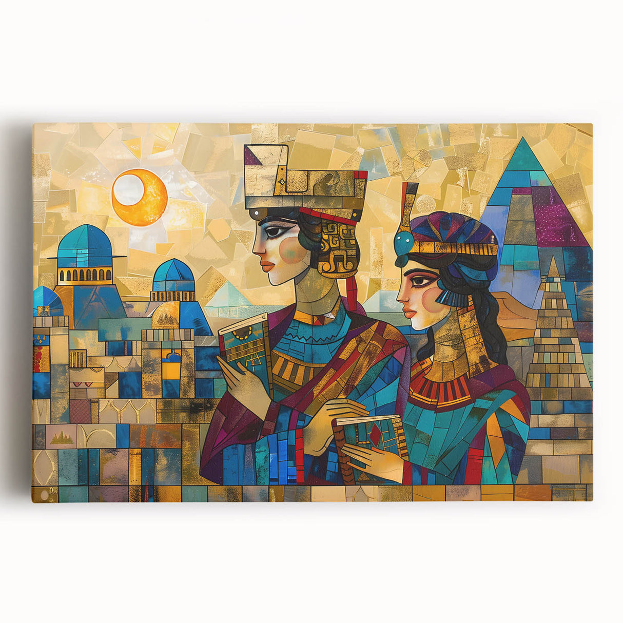 Black and white large canvas print of a Middle Eastern cityscape, ideal for kitchen wall art.