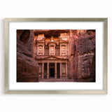 Textured abstract art print of Jordan scenery in muted earth tones on a framed canvas, ideal for bedroom art.