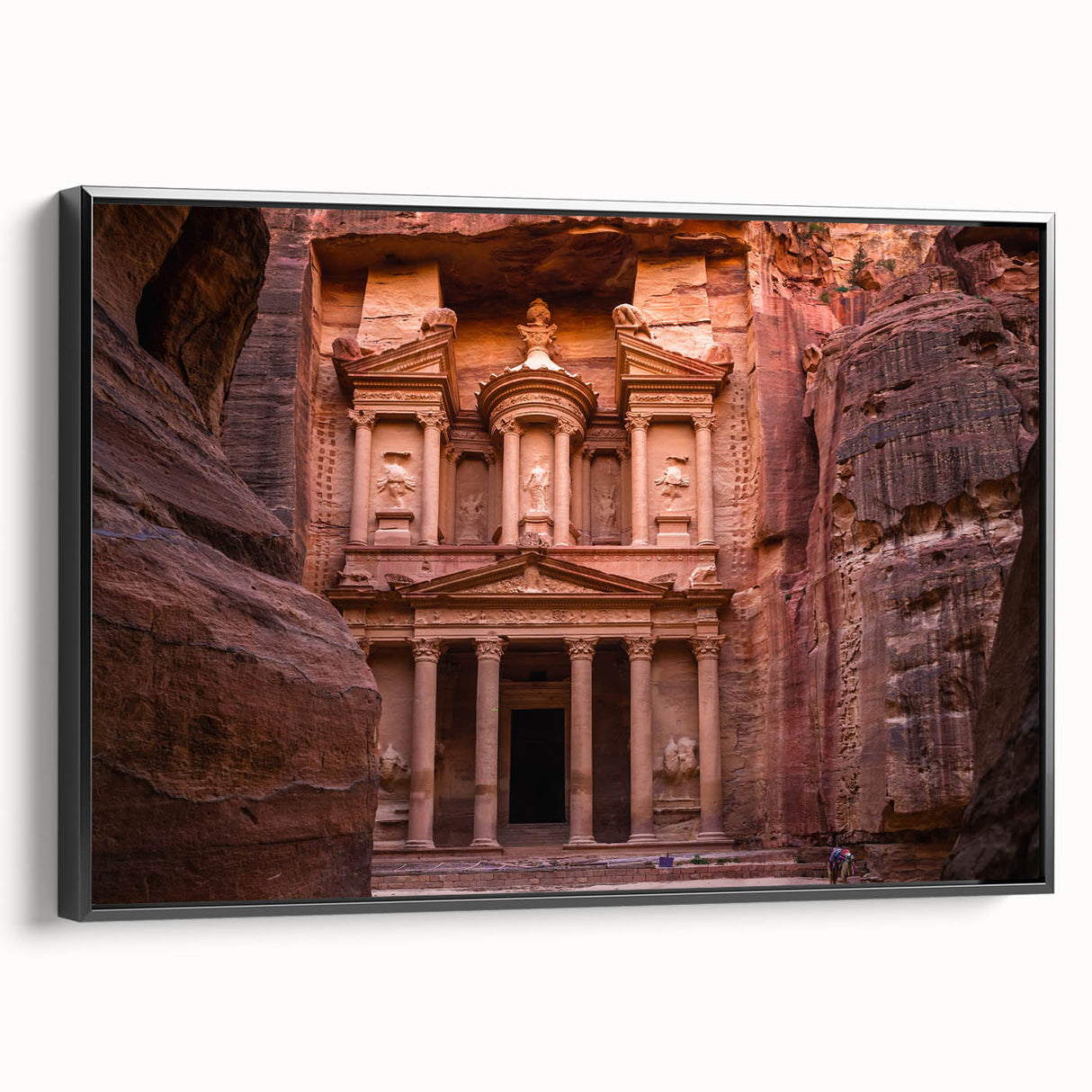 Black and white landscape art painting of Jordan on framed canvas, ideal for bedroom wall decor.