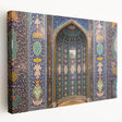 Large stretched canvas depicting a serene Middle Eastern landscape in muted earth tones, ideal for kitchen wall art.