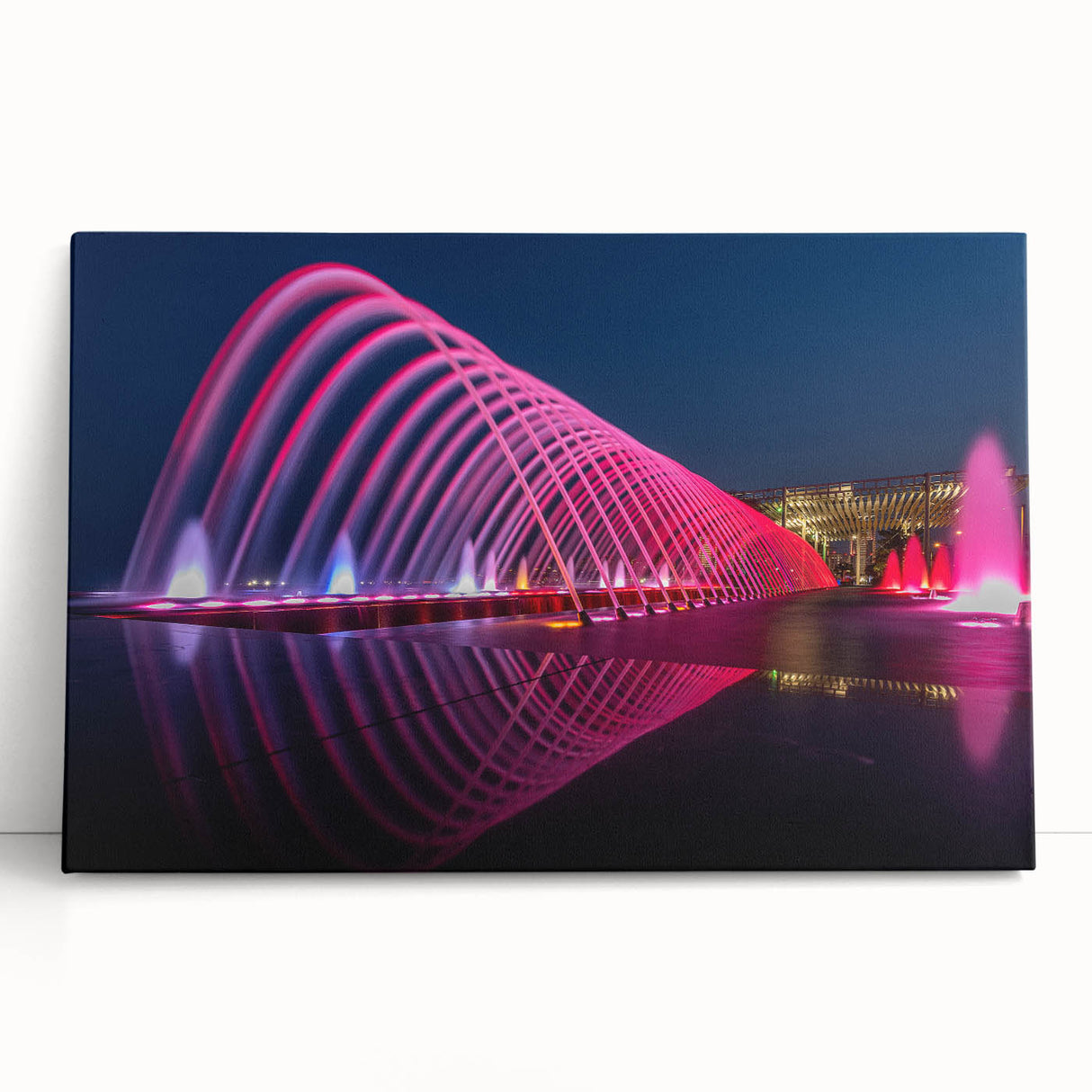Black and white photo of Qatar scenery on a large stretched canvas, suitable for kitchen or bedroom wall art.