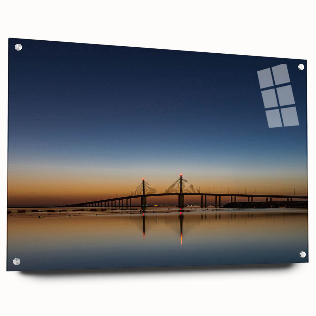 Large abstract wall art of Abu Dhabi scenery on acrylic glass, showcasing muted earth tones, ideal for dining room decor.
