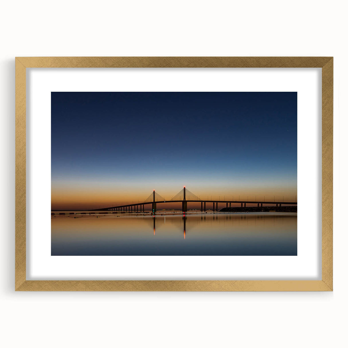 Extra large wall art featuring an abstract depiction of the Abu Dhabi skyline in textured gold and blue tones.