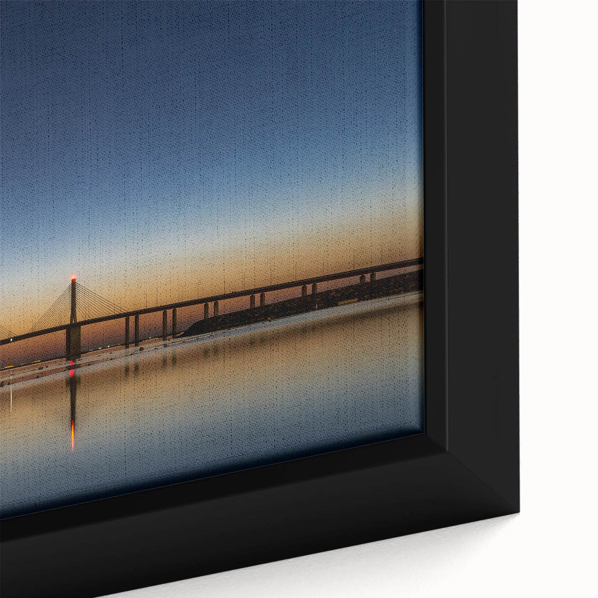 Close-up of a textured black wall art depicting the Abu Dhabi skyline on a framed canvas, featuring vibrant colorful accents.