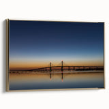 Framed canvas of Abu Dhabi landscape in muted gold and black tones, ideal for bedroom wall art.