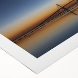 Art deco poster of Abu Dhabi skyline in muted gold and blue tones on rolled canvas, suitable for dining room wall art.