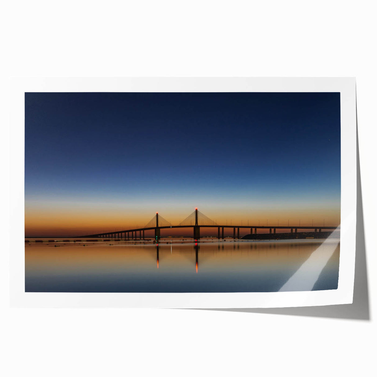 Extra large rolled print of Abu Dhabi scenery with floral elements in muted colors.