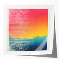 Extra large rolled print of a Tahitian seascape with lush florals and vivid blue ocean tones.