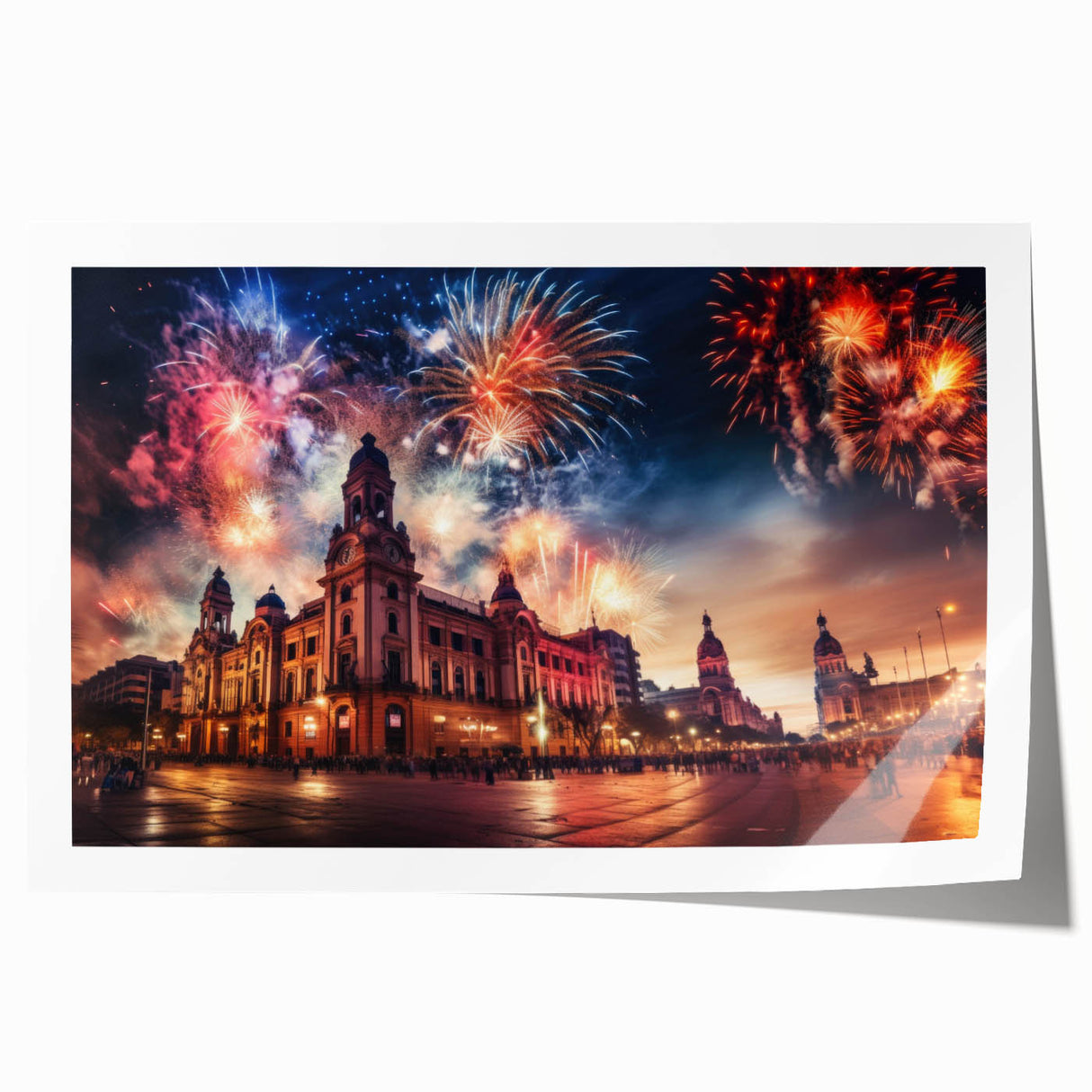 Extra large rolled canvas print featuring a vibrant floral scene in Buenos Aires, ideal for art wall dining room.