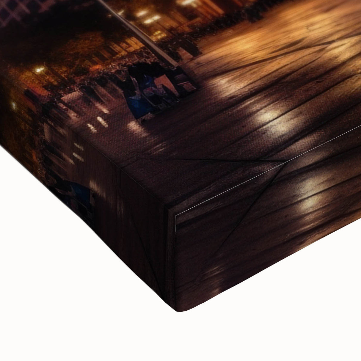 Large art of a black and white landscape painting depicting Buenos Aires scenery on stretched canvas.
